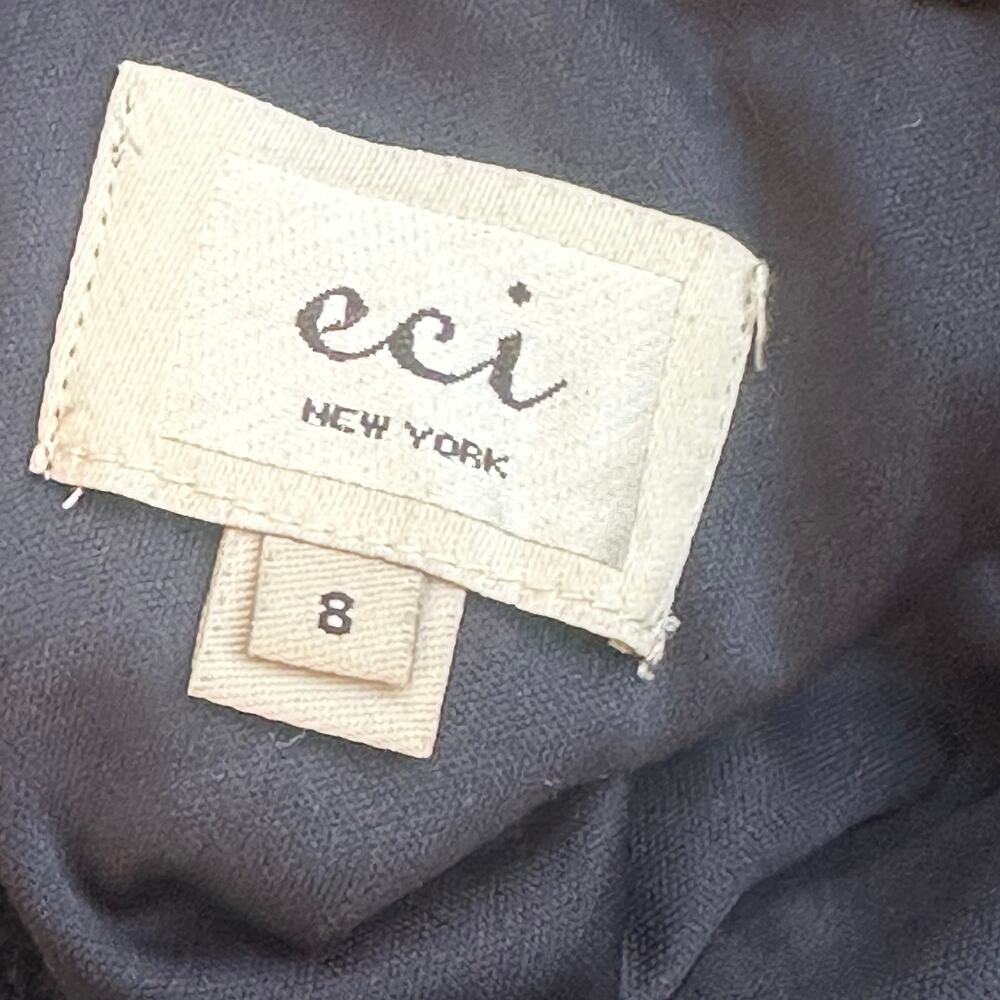 ECI New York Navy Lace Sheath Dress Women 8 | Floral Overlay| Classic Cocktail - Picture 4 of 6